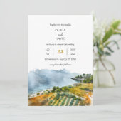 Invitation Dusty Turquoise bord de mer Paysage plage Mariage (Debout devant)