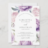 Invitation Dusty violet arche florale Mariage rustique (Devant)