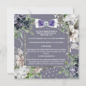 Invitation Dusty violet blanc rose floral diamant arc chic (Dos)