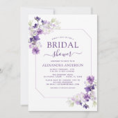 Invitation Dusty violet Fête des mariées de verdure fleurie (Devant)