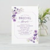 Invitation Dusty violet Fête des mariées de verdure fleurie (Debout devant)