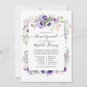 Invitation Dusty Violet Floral Baby shower par la poste (Devant)