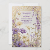 Invitation Dusty violet Floral Élégant Mariage Boho (Devant)