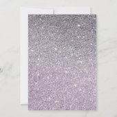 Invitation Dusty violet gris Faux Parties scintillant Ombre A (Dos)
