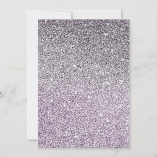Invitation Dusty violet gris Faux Parties scintillant Ombre A (Dos)