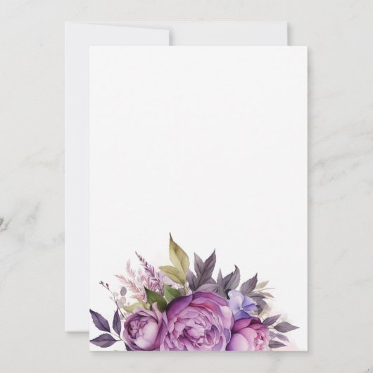 Invitation Dusty violet lavande Floral Boho mariage monogramm (Dos)