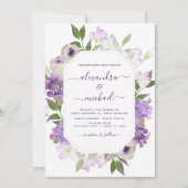 Invitation Dusty violet Mariage Floral verdure (Devant)