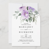 Invitation Dusty violet Rustique Mariage d'arc floral (Devant)