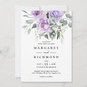 Invitation Dusty violet Rustique Mariage floral (Devant)