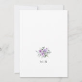 Invitation Dusty violet Rustique Mariage floral (Dos)
