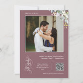 Invitation Dusty violet verdure Couples Douche QR Code Photo (Dos)