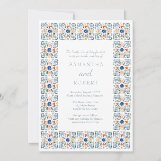 Invitation Dutch Blue Tile Wedding (Devant)