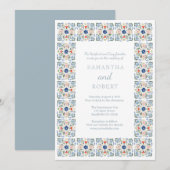 Invitation Dutch Blue Tile Wedding (Devant / Derrière)