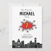 Invitation Dynamique Superhero 1er Anniversaire (Devant)