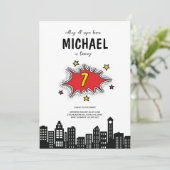 Invitation Dynamique Superhero 1er Anniversaire (Debout devant)