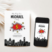 Invitation dynamique Superhero 5e anniversaire