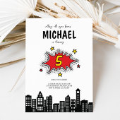 Invitation dynamique Superhero 5e anniversaire