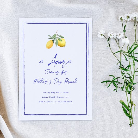 Invitation È Amore Brunch de la fête des mères italiennes