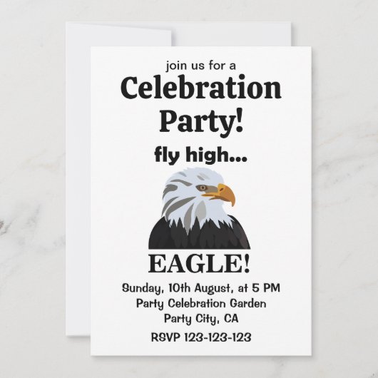 Invitation Eagle Bald Eagle Fly High Eagle Celebration Party (Devant)