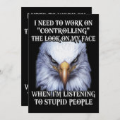 Invitation Eagle J'Ai Besoin De Travailler À Contrôler Le Loo (Devant / Derrière)