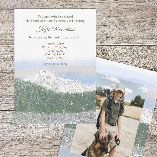 Invitation Eagle Scout, Court of Honor, Mt. Rainier