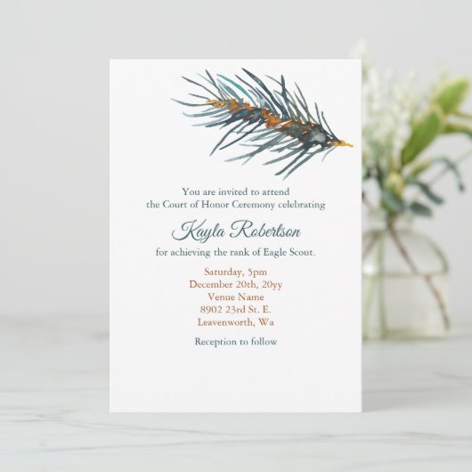 Invitation Eagle Scout, Court of Honor, Pine Needles (Debout devant)