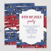 Invitation Eagle USA Patriotique American Flag 4 juillet (Devant / Derrière)