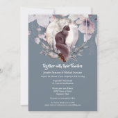 Invitation Eardoise gris bleu foncé noir lune de chat (Devant)