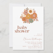 Invitation Eart Boho Floral Cute Baby shower simple (Devant)