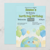 Invitation Earth Day Kids Birthday (Devant / Derrière)