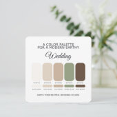 Invitation Earth Tone Neutral Wedding Color Palette Card (Debout devant)