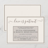 Invitation Earthtones Événement Reporté Love is Patient (Devant / Derrière)