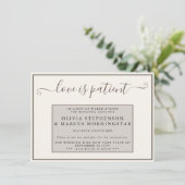 Invitation Earthtones Événement Reporté Love is Patient (Debout devant)