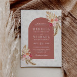 Invitation Earthy Boho Floral Pampas Cinnamon Rose Wedding<br><div class="desc">Amaze your guests with this elegant wedding invite featuring beautiful flowers and rustic pampas grass with modern typography. Simply add your event details on this easy-to-use template to make it a one-of-a-kind invitation.</div>