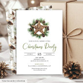 Invitation Earthy Boho Watercolor Botanical Christmas Invite