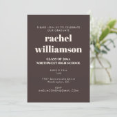 Invitation Earthy Brown Class of 2026 Photo Graduation Party  (Debout devant)