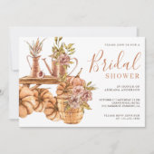 Invitation Earthy Floral Garden Boho Citrouille Fête des mari (Devant)