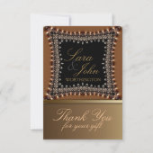 Invitation Earthy Gold Merci note (Devant)