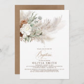 Invitation Earthy Greenery Floral (Devant / Derrière)