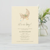 Invitation Earthy Neutral Baby Shower (Debout devant)