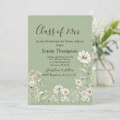 Invitation Earthy Sage & Botanical Greenery Graduation (Debout devant)