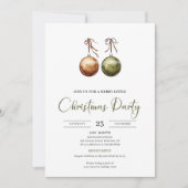 Invitation Earthy Terracotta Watercolor Rustic Christmas (Devant)
