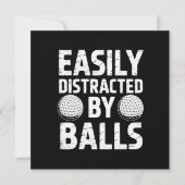 Invitation Easily Distracted by Balls Funny Golf Lover  (Devant)
