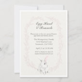 Invitation Easter Aquarelle Bunny Pink Frontière (Devant)