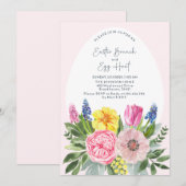 Invitation Easter Bruch and Egg Hunt Aquarelle, Oeuf (Devant / Derrière)