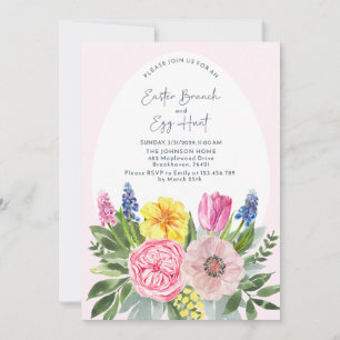 Invitation Easter Bruch and Egg Hunt Aquarelle, Oeuf