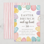 Invitation Easter Brunch and Egg Hunt Easter Holiday Invitati (Devant / Derrière)