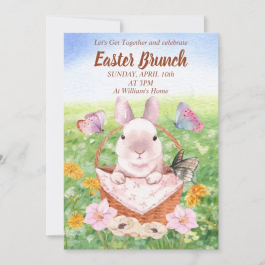Invitation Easter Brunch Bunny  (Devant)