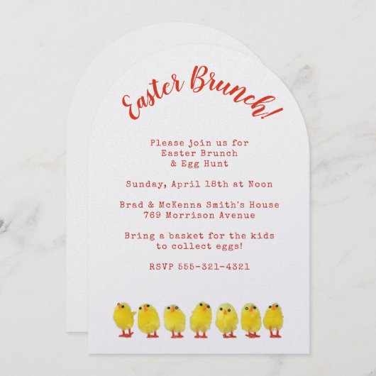 Invitation Easter Brunch & Egg Hunt (Devant / Derrière)