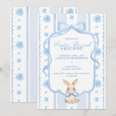 Invitation Easter Brunch & Egg Hunt Cottage Rabbit Editable  (Devant / Derrière)